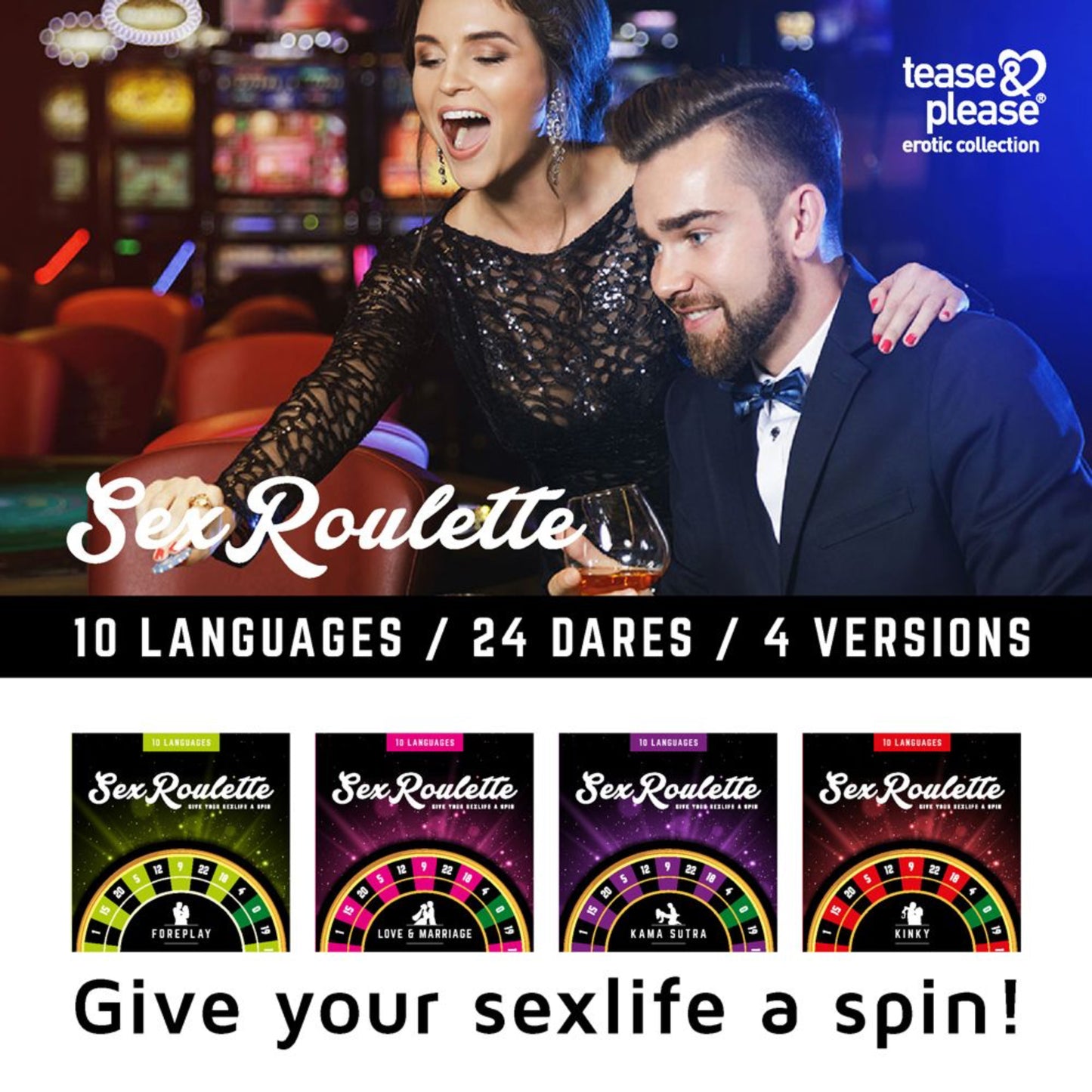 Tease & Please Sex Roulette Kama Sutra - Jeu coquin multilingue