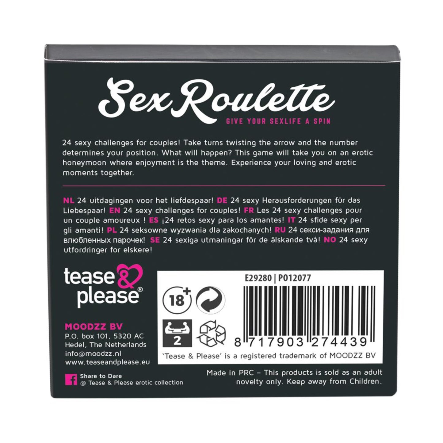 Tease & Please Sex Roulette Love & Marriage - Jeu coquin multilingue
