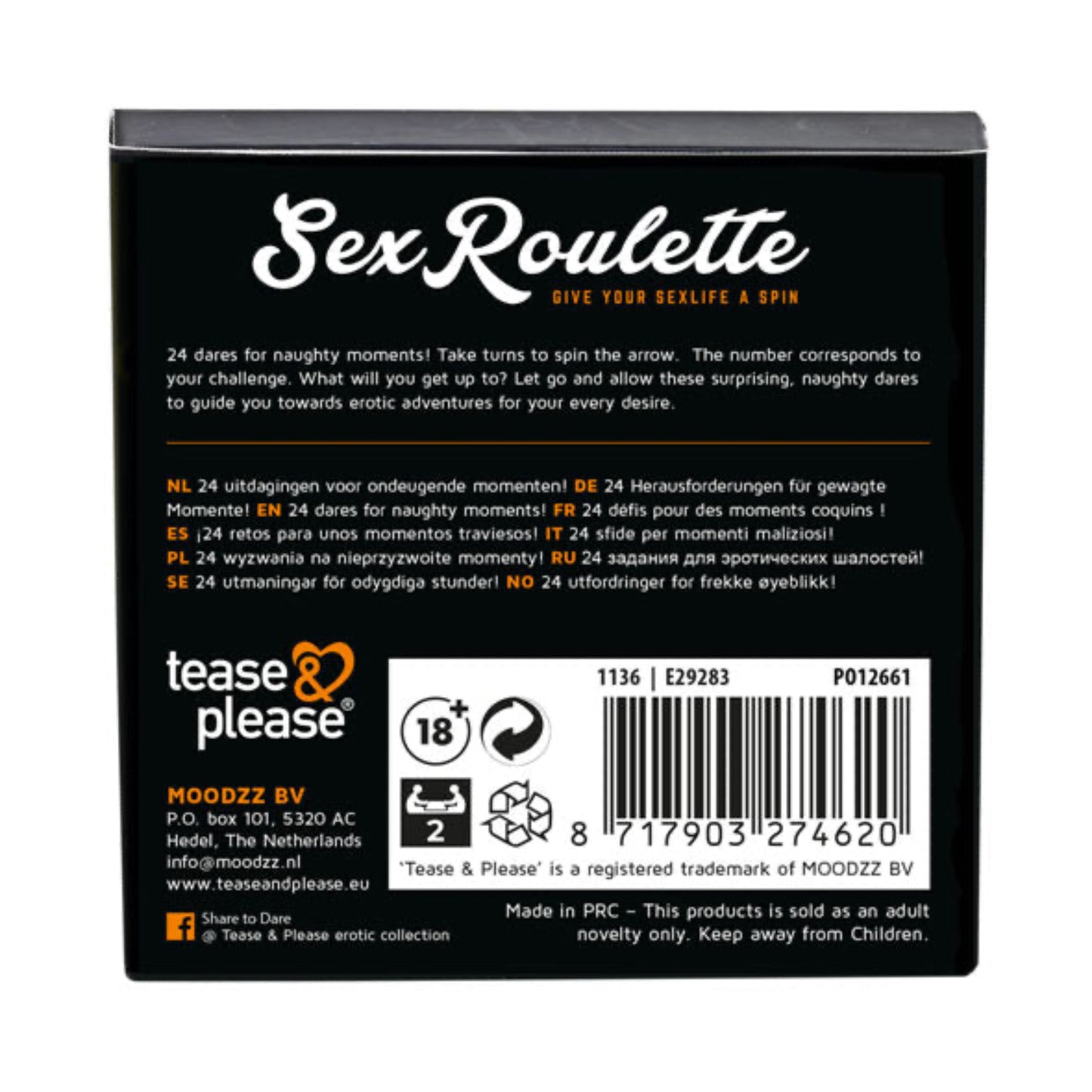 Tease & Please Sex Roulette Naughty Play - Jeu coquin multilingue