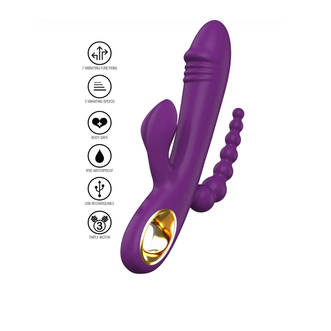 ToyJoy Caleona - Vibromasseur triple stimulation