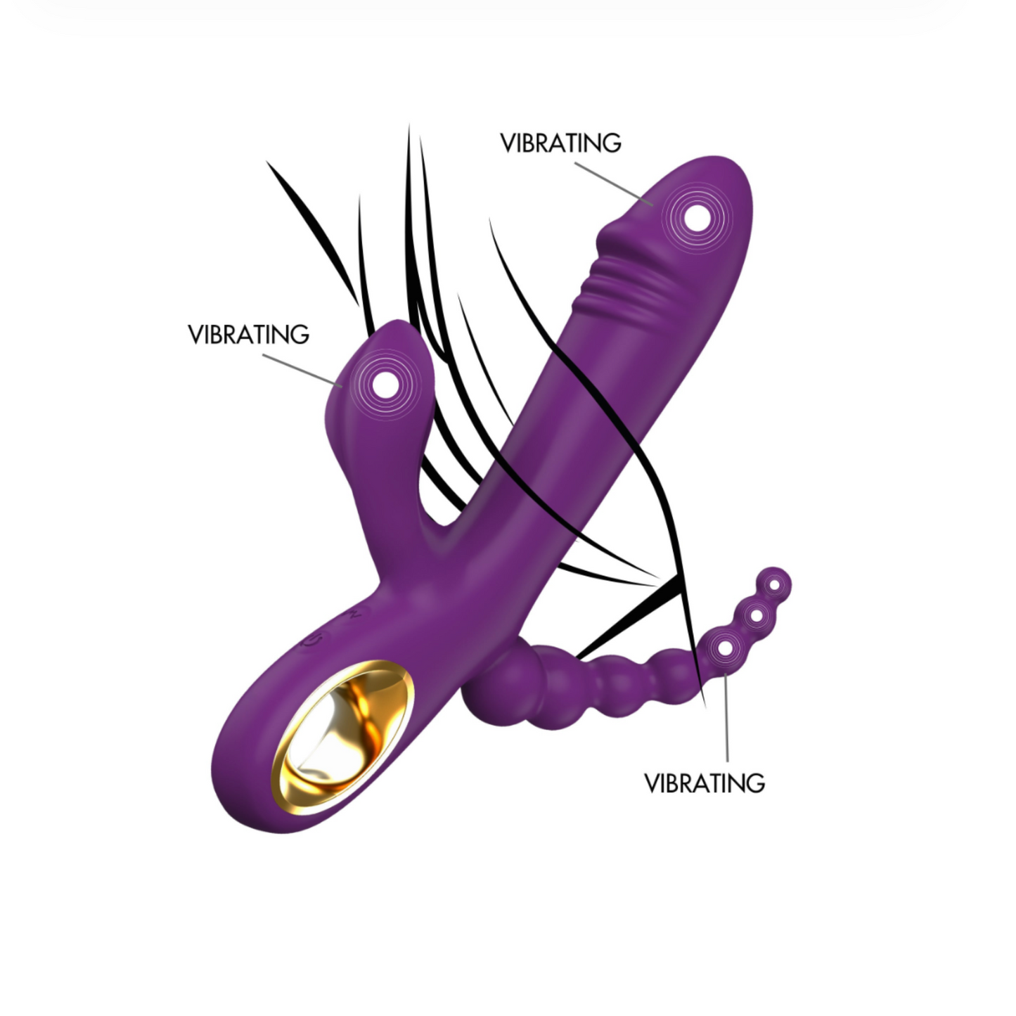 ToyJoy Caleona - Vibromasseur triple stimulation