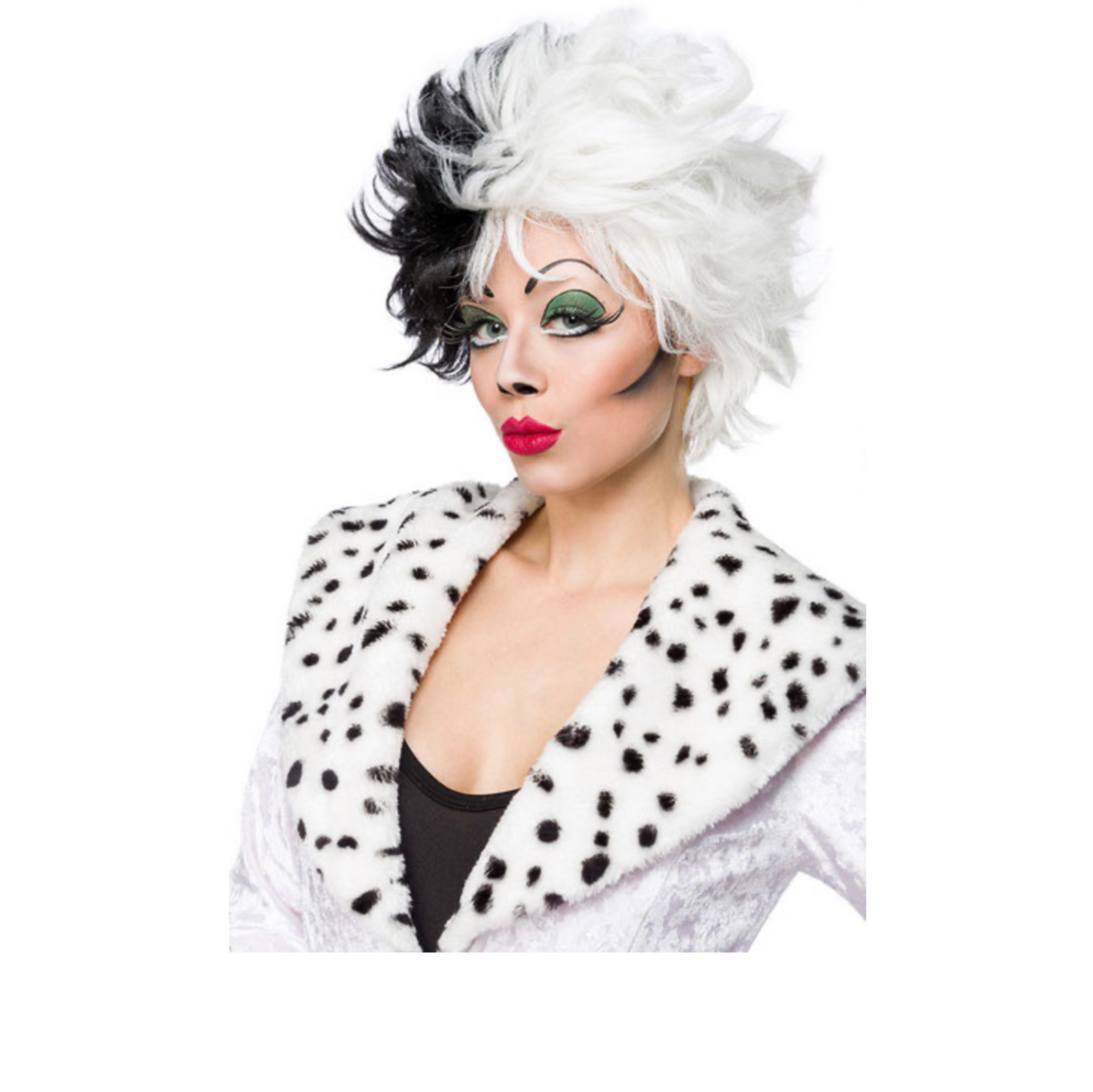 Wild Lady Cruel – Perruque Cruella noire & blanche
