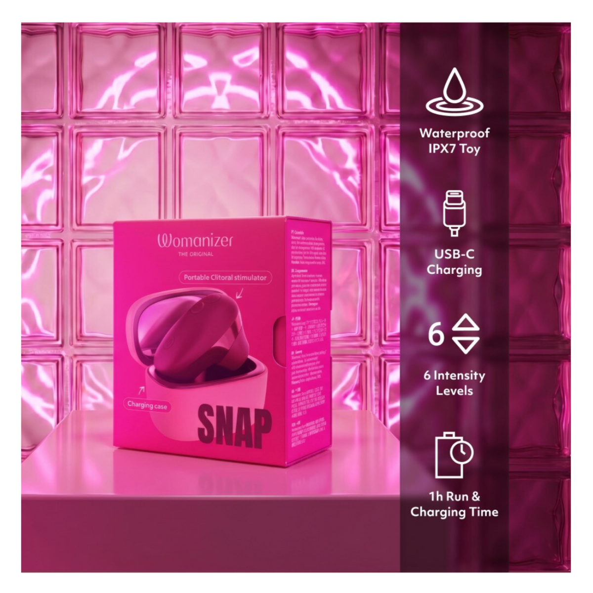 Womanizer Snap - Stimulateur clitoridien compact avec étui de recharge