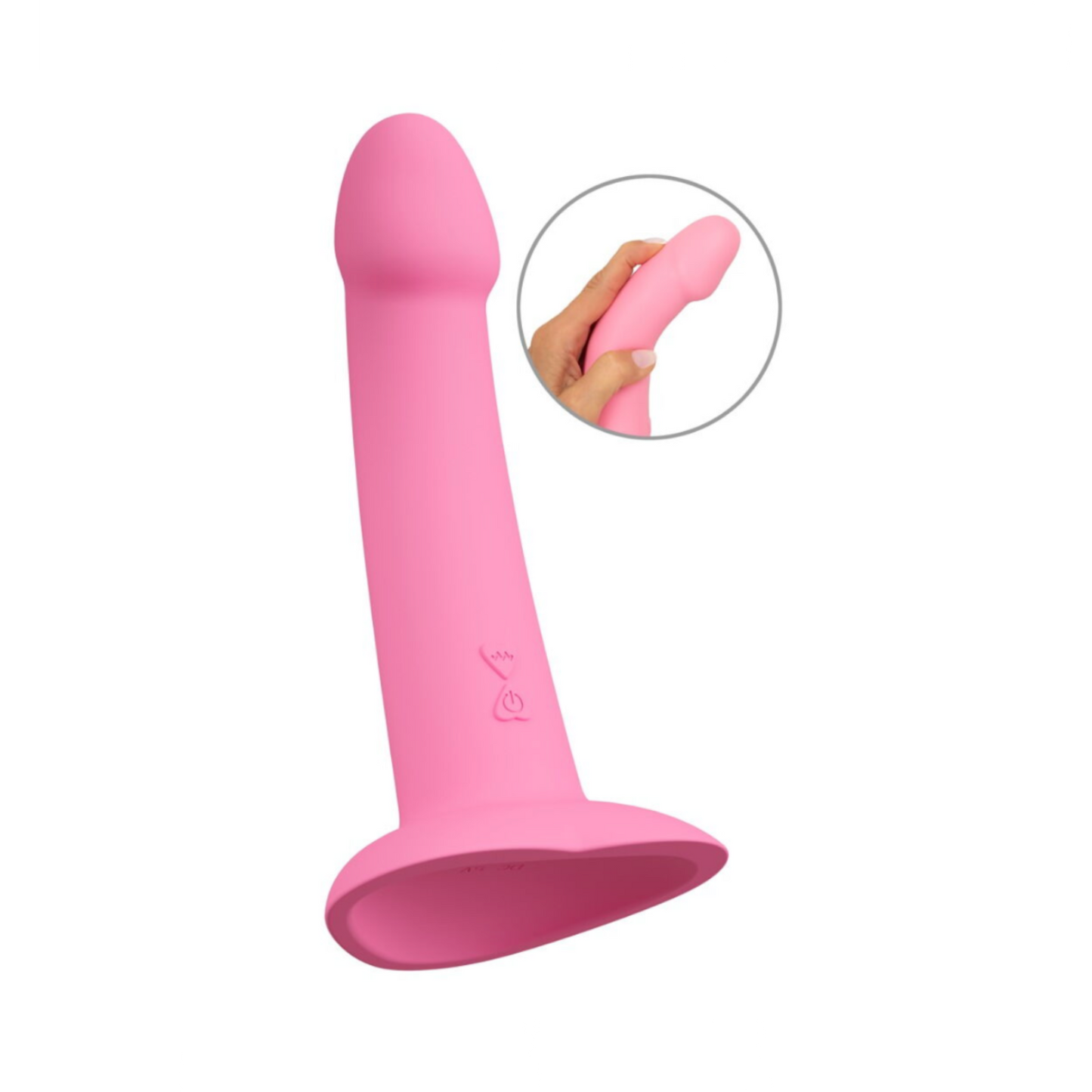 You2Toys Heart Guy Pink - Gode vibrant flexible à ventouse