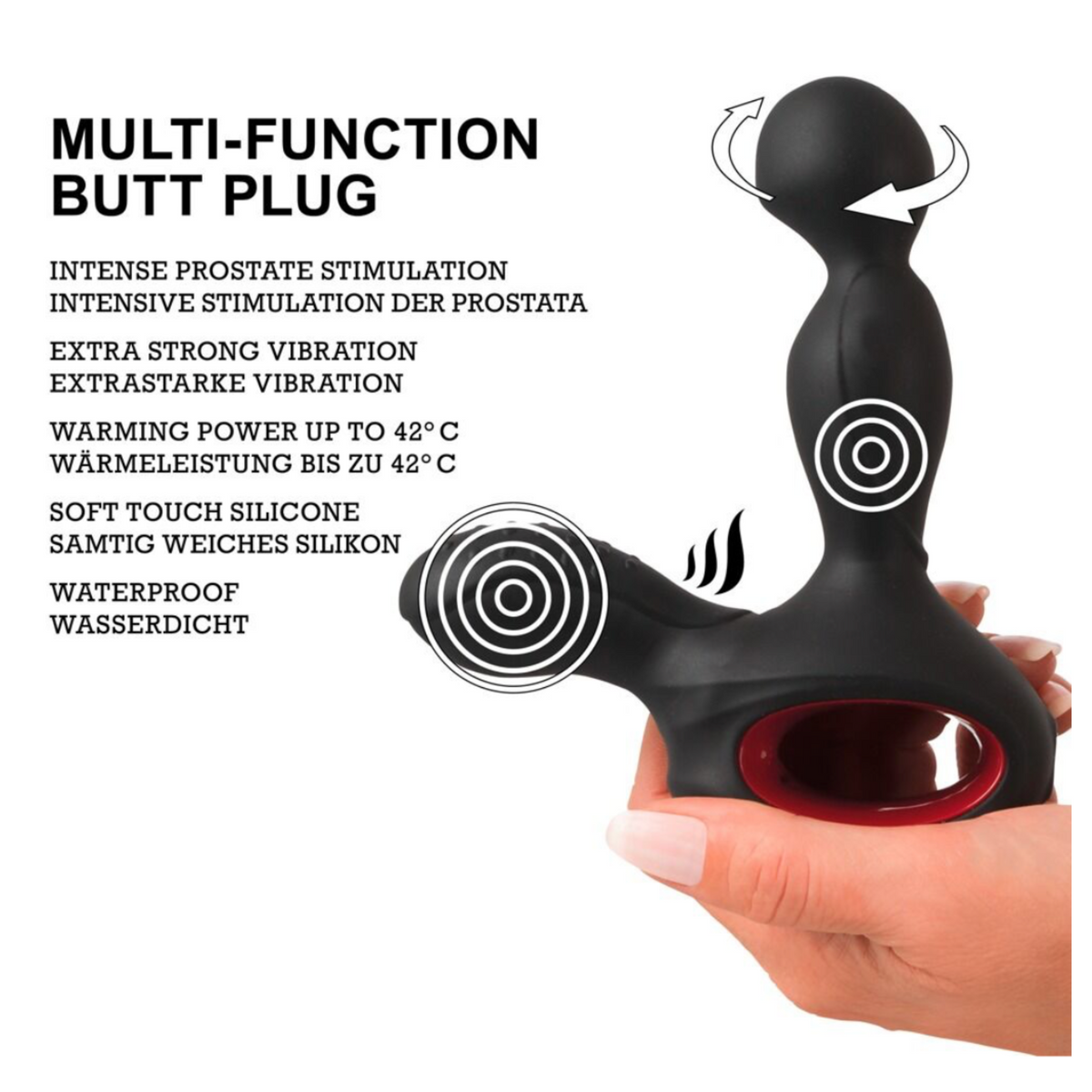 You2Toys Silicone Prostate Plug - Stimulateur prostatique rotatif & chauffant