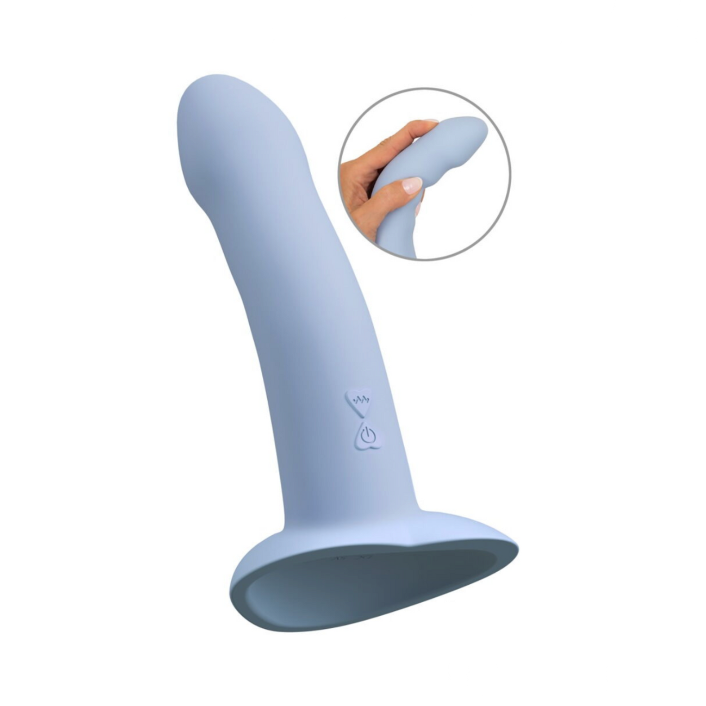 You2Toys heart Guy Blue - Gode vibrant flexible à ventouse 17 cm