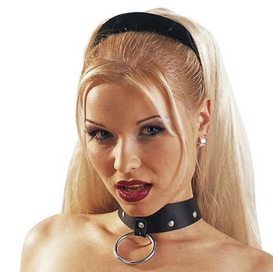 Zado Collier Choker en Cuir – Collier BDSM avec anneau réglable