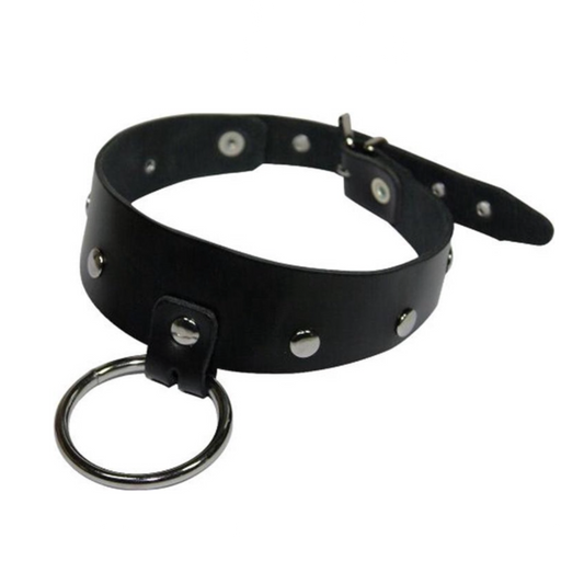 Zado Collier Choker en Cuir – Collier BDSM avec anneau réglable