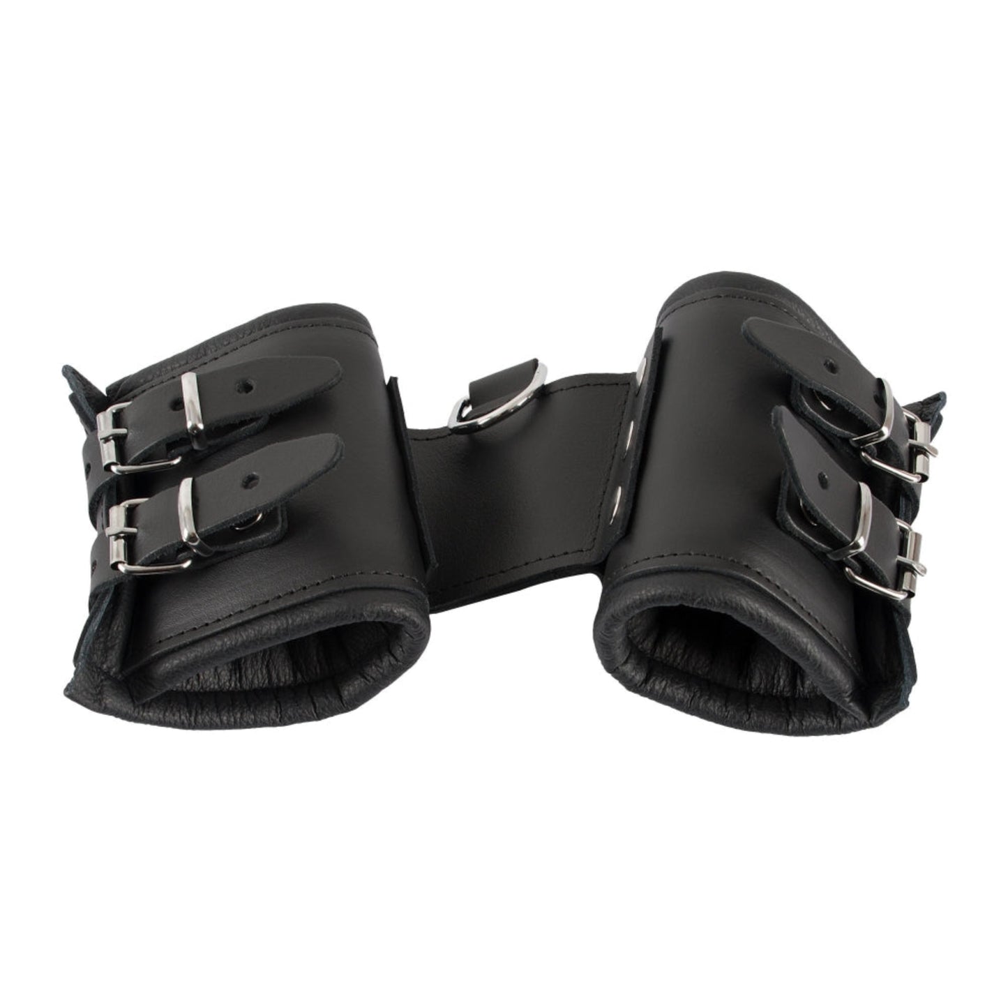 Zado Double Menottes Poignets en Cuir – Menottes avec anneau D