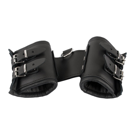 Zado Double Menottes Poignets en Cuir – Menottes avec anneau D