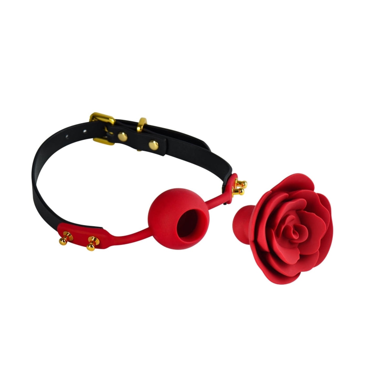 Upko & Zalo Rose Ball Gag - Bâillon boule avec rose amovible