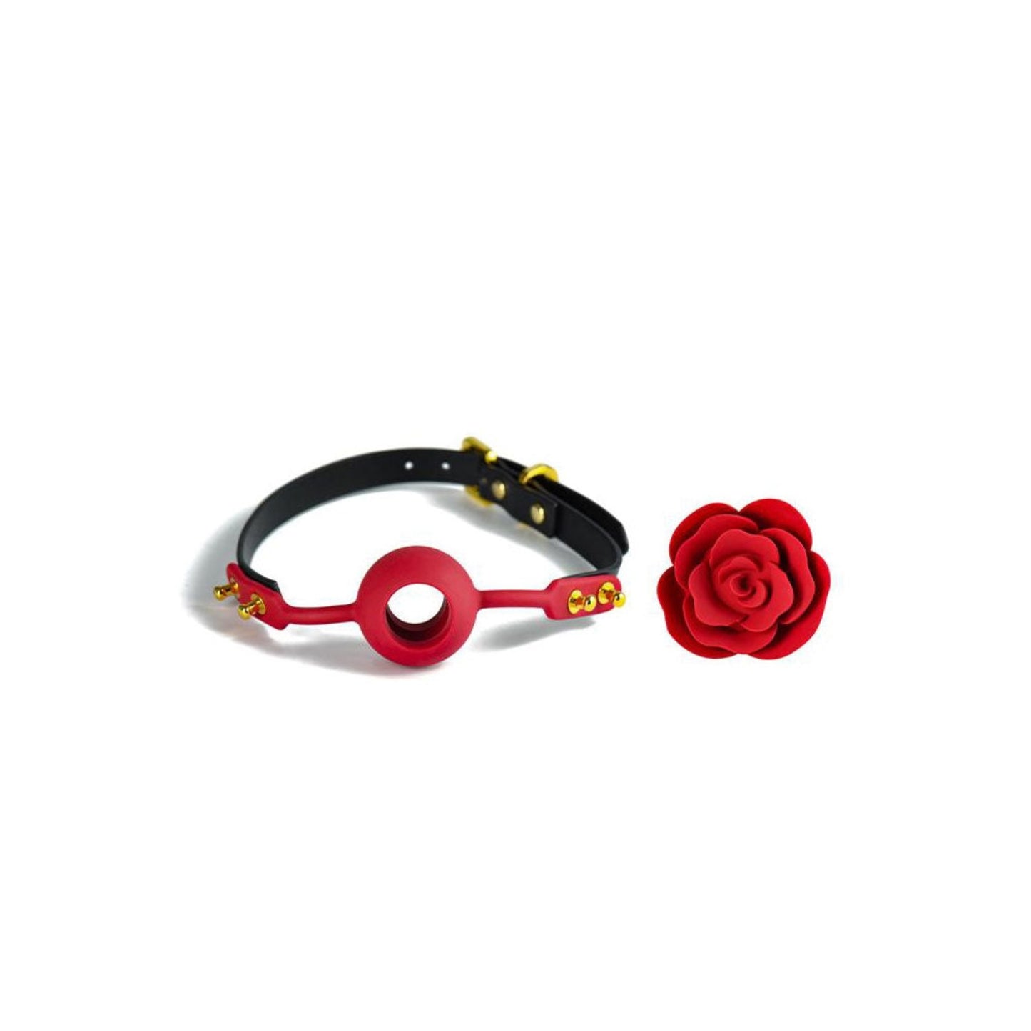 Upko & Zalo Rose Ball Gag - Bâillon boule avec rose amovible
