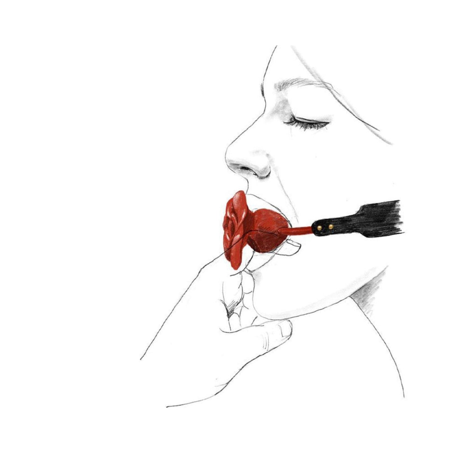 Upko & Zalo Rose Ball Gag - Bâillon boule avec rose amovible