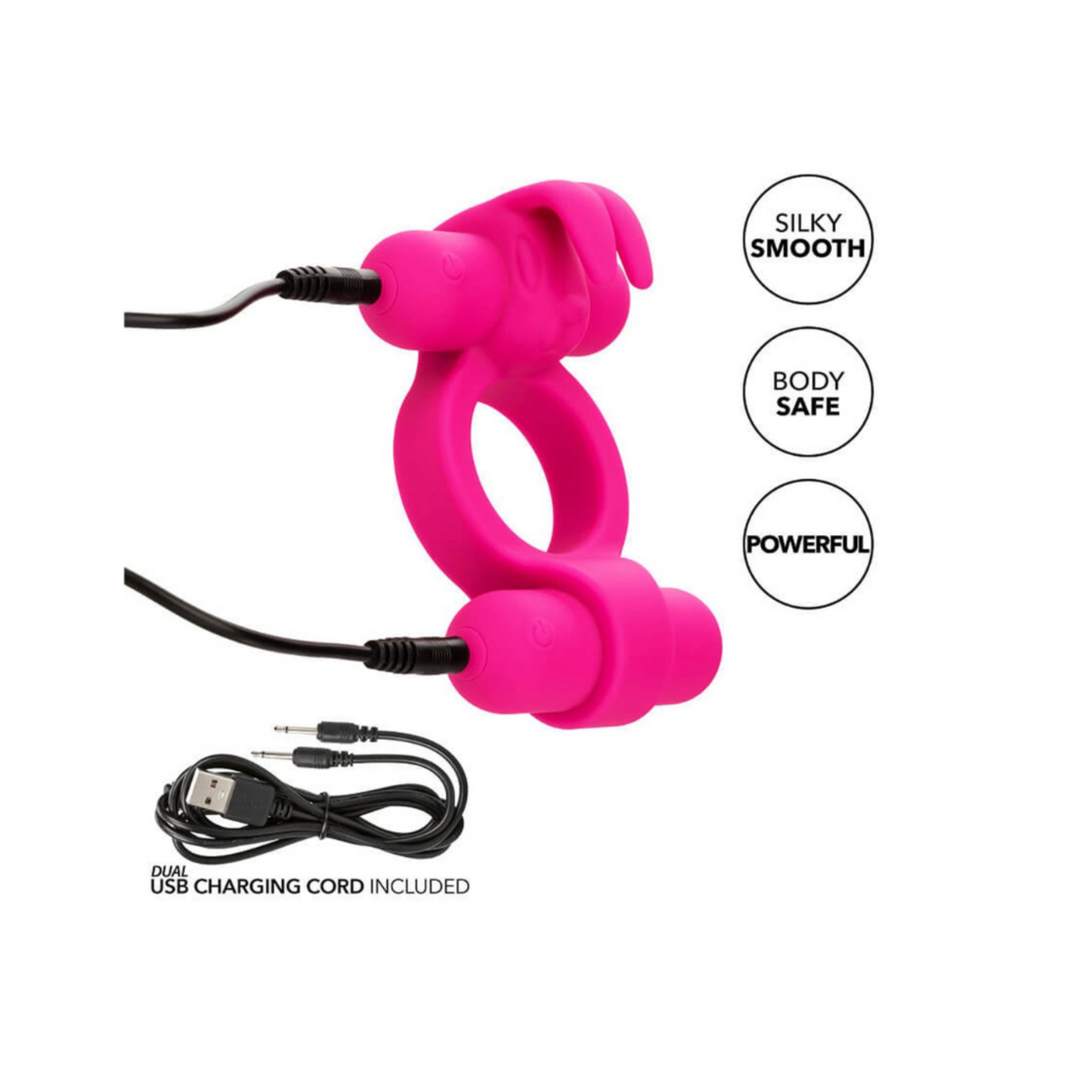 CalExotics Rockin' Rabbit - Anneau vibrant double moteur