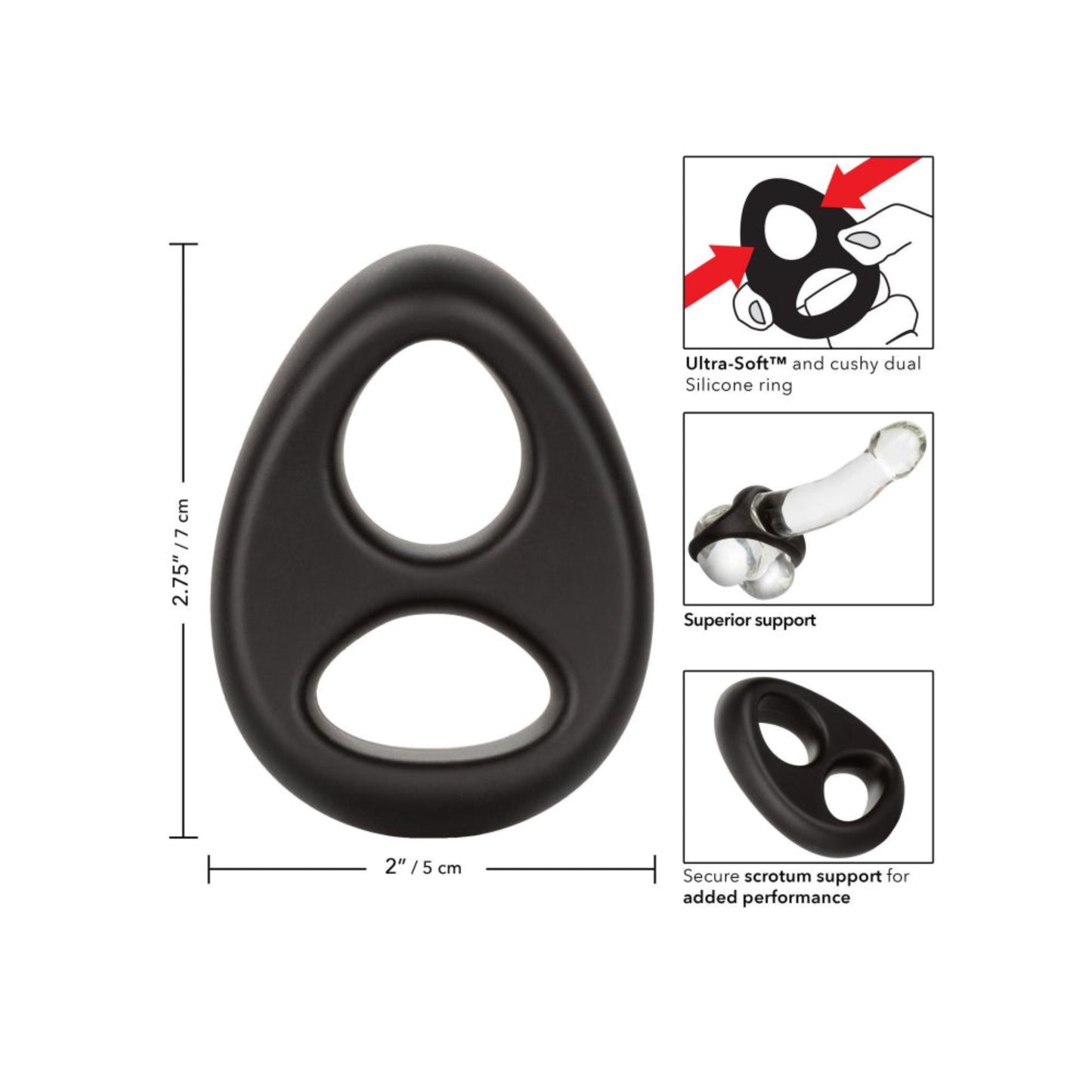 CalExotics Ultra Soft Dual Ring - Anneau pénien double