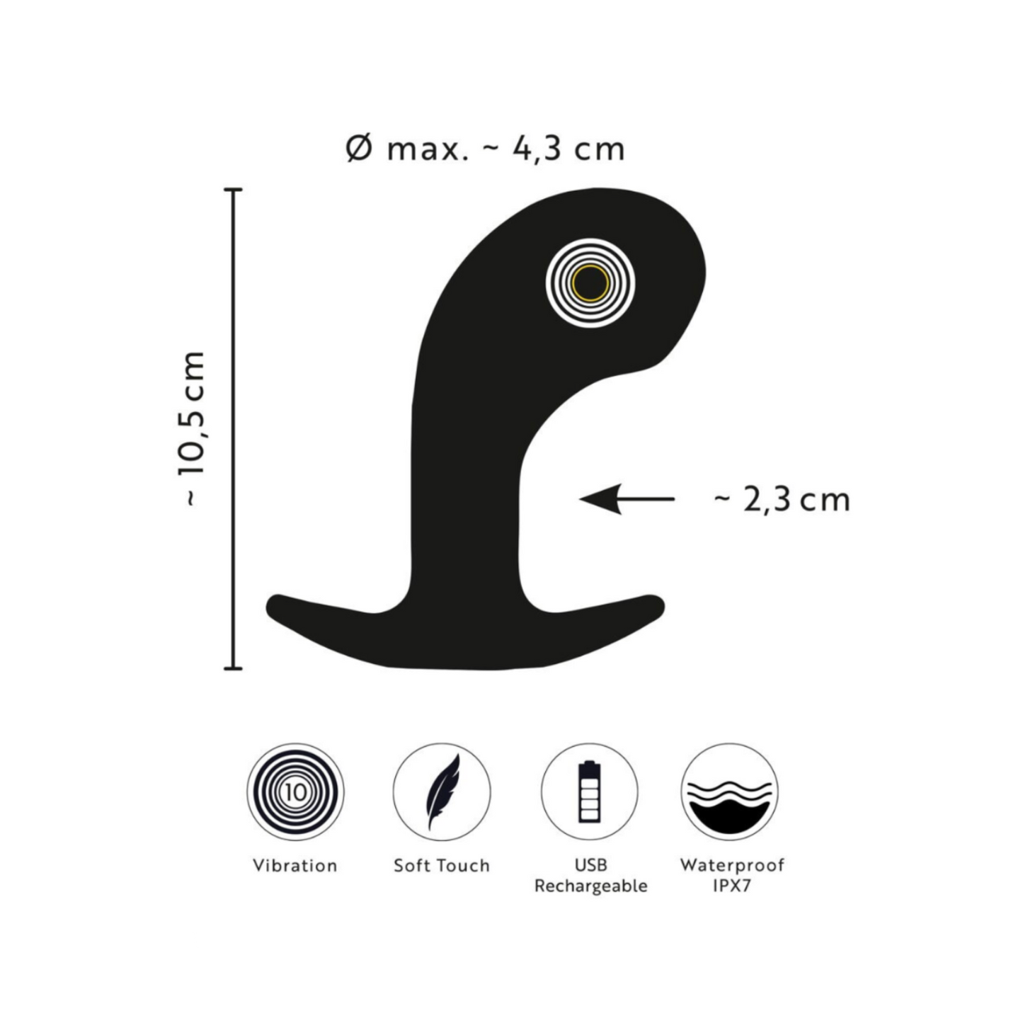 Anos Big Head Prostate Plug - Plug anal vibrant