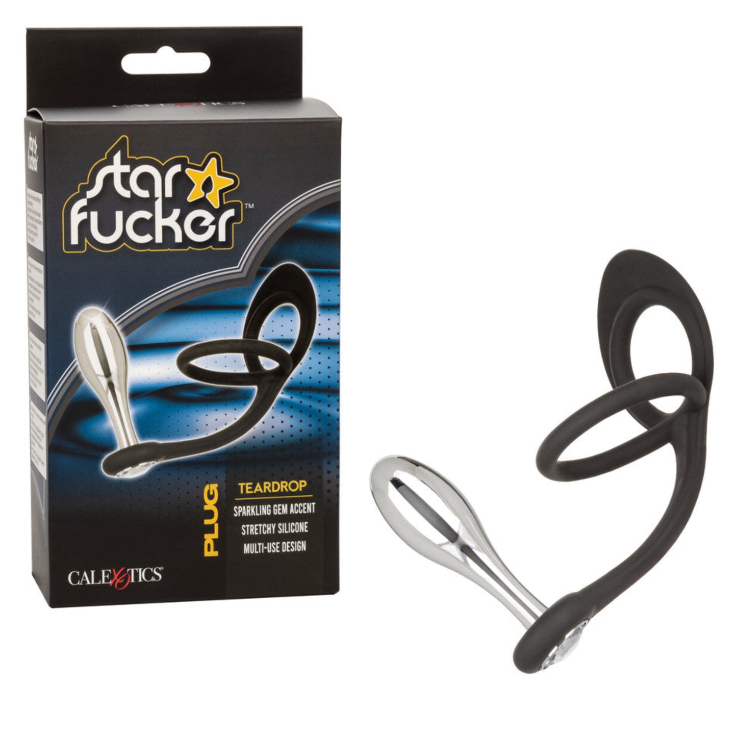CalExotics Anal Star Fucker Teardrop - Anneau pénien double avec stimulateur