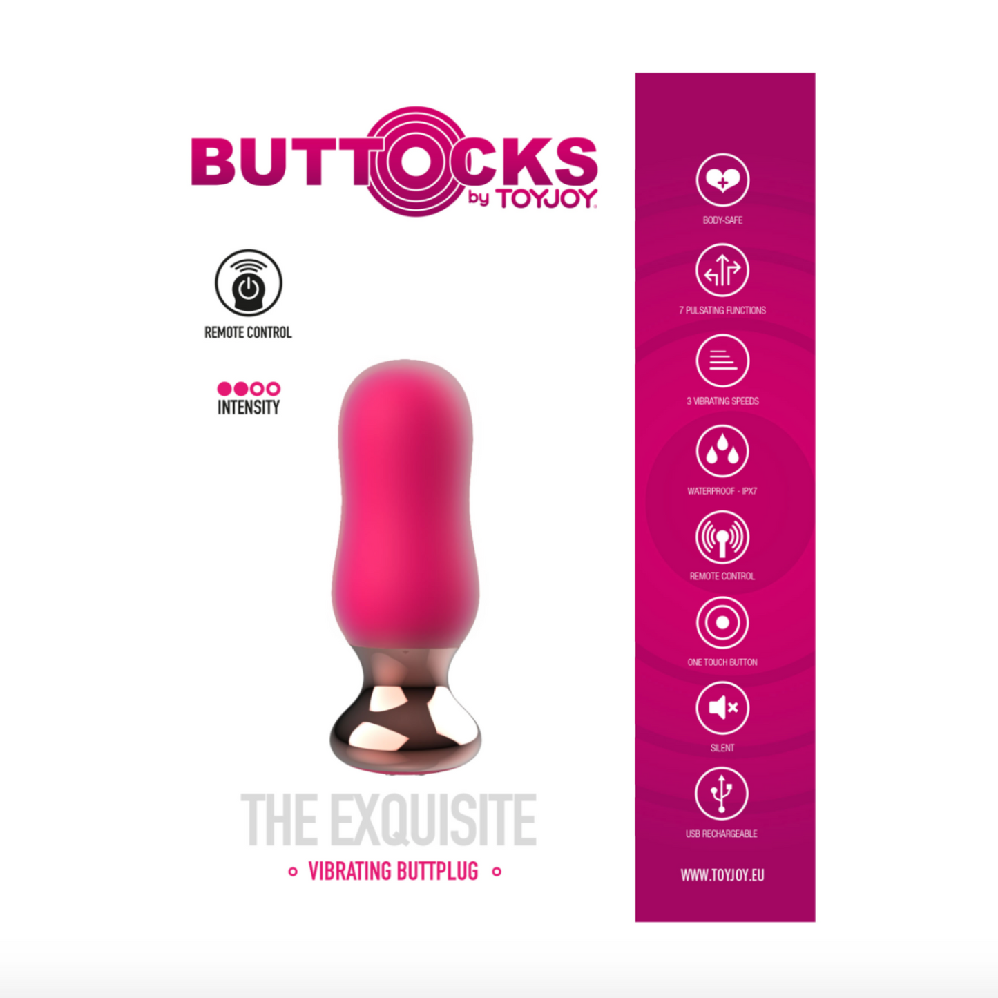 ToyJoy Buttocks The Exquisite - Plug anal vibrant télécommandé