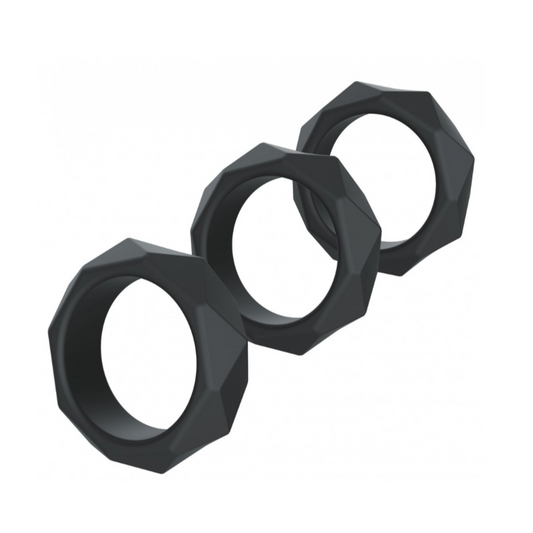Hidden Desire Silicone Heavy C-Ring - Lot de 3 anneaux péniens
