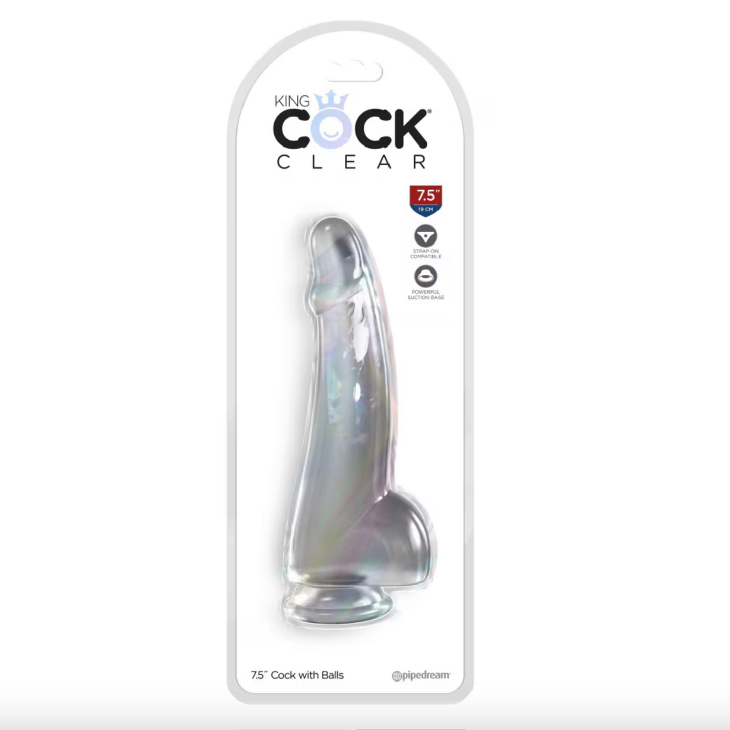 Pipedream King Cock Clear 7.5'' - Gode réaliste translucide 19 cm