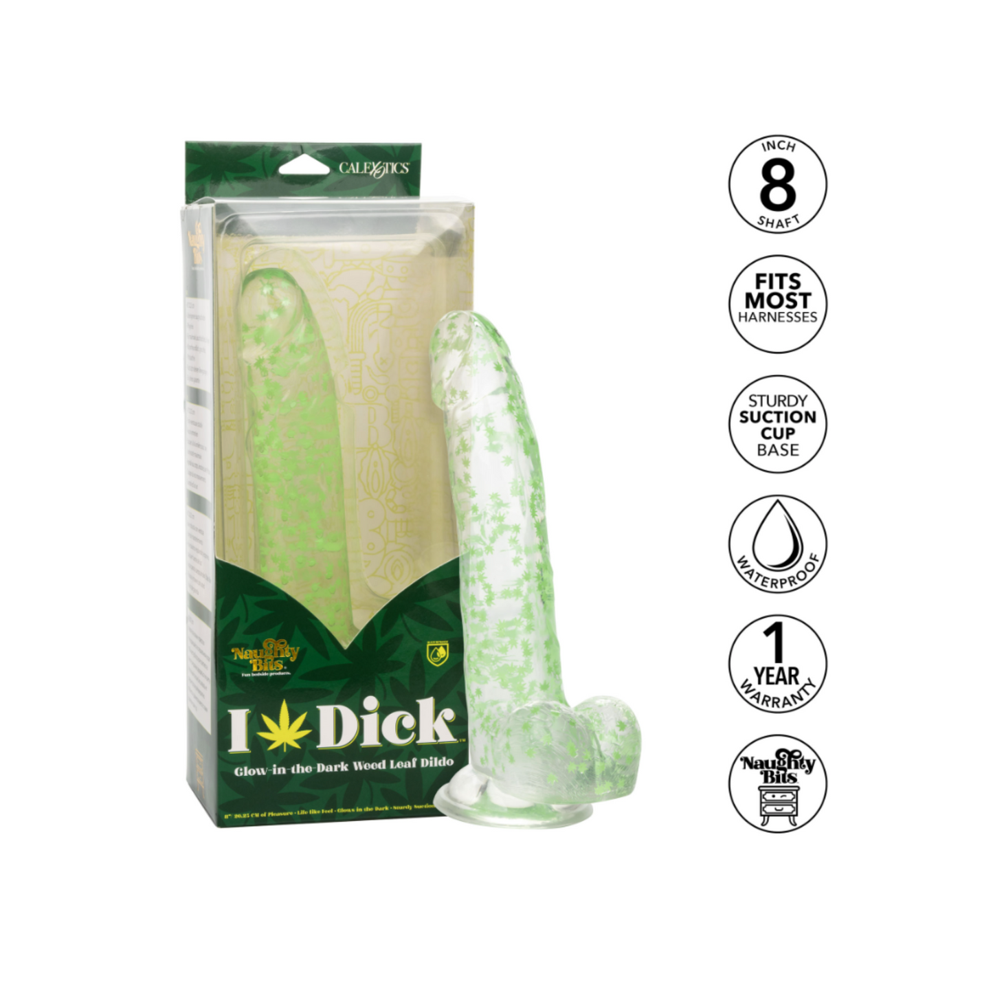 CalExotics Glow In The Dark Weed Leaf - Gode phosphorescent