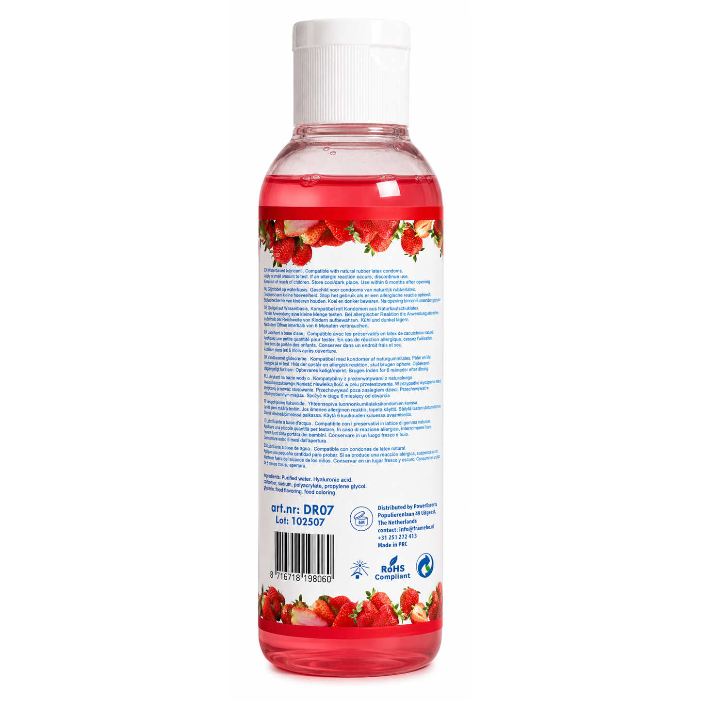 Slide & Play Strawberry - Lubrifiant comestible fraise 200 ml